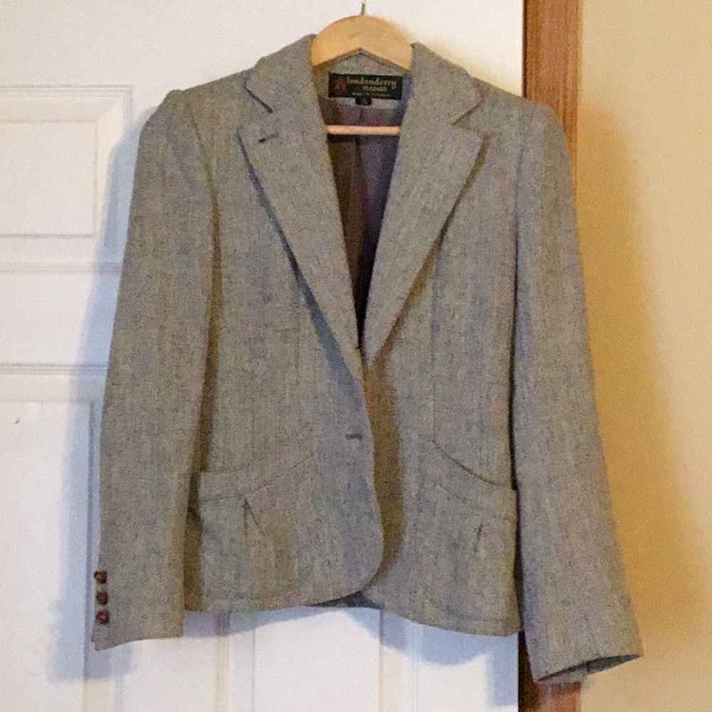 Londonderry Wool Blazer (grey herringbone)